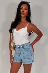 denim shorts zara womens styledup whitefox uk