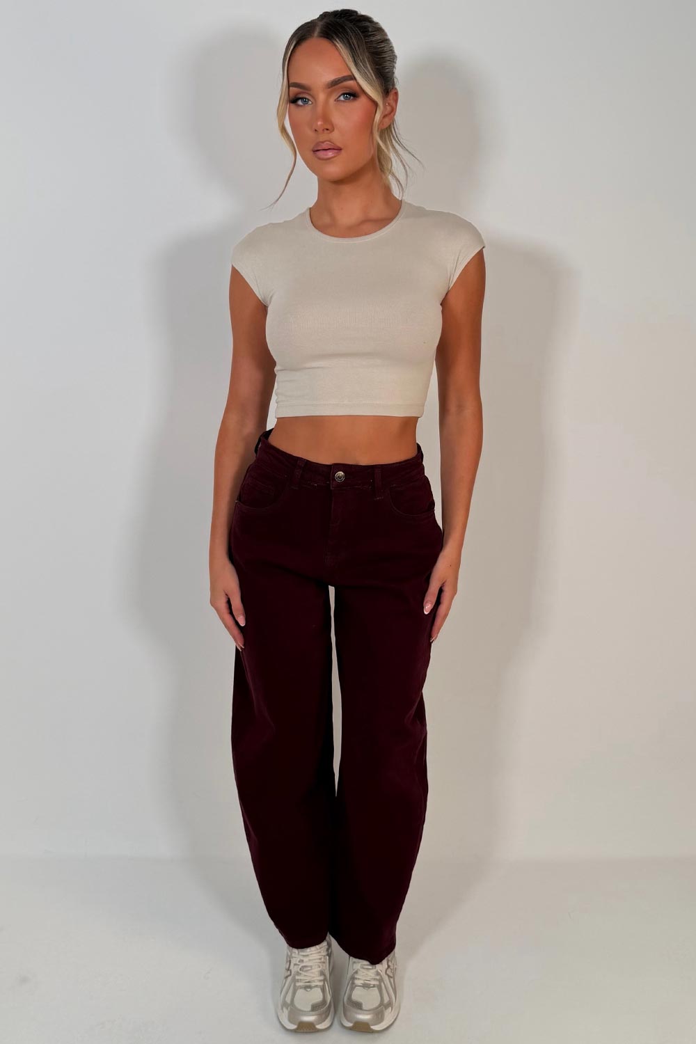 womens barrel leg ballon jeans styledup uk