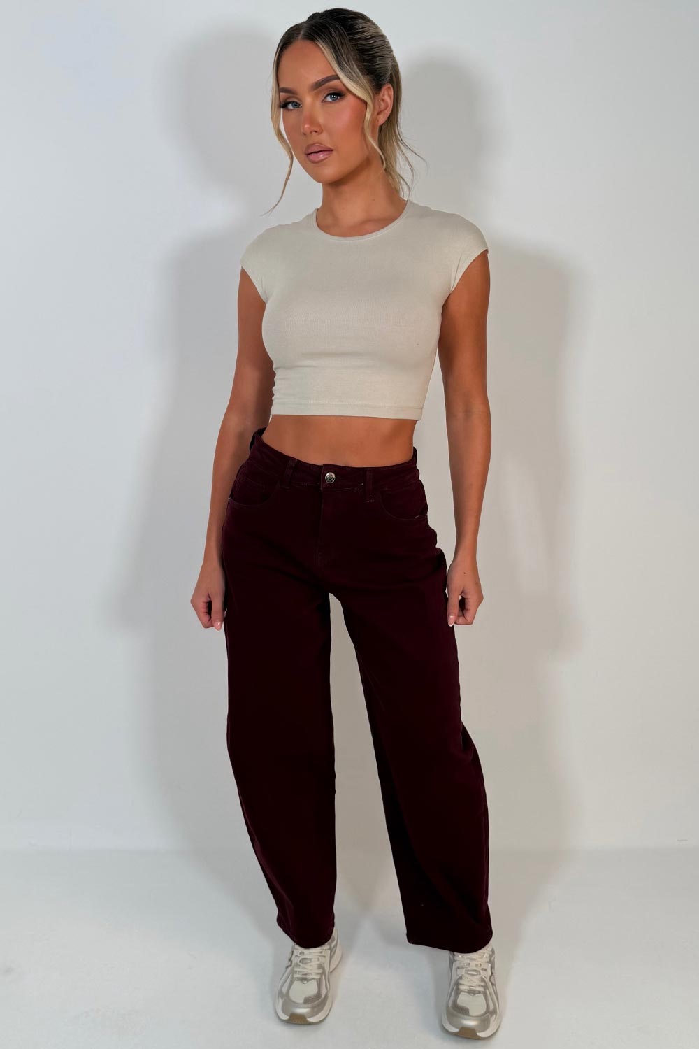barrel leg zara balloon jeans mid waist womens styledup uk