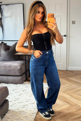 womens wide leg baggy jeans with studs styledup 