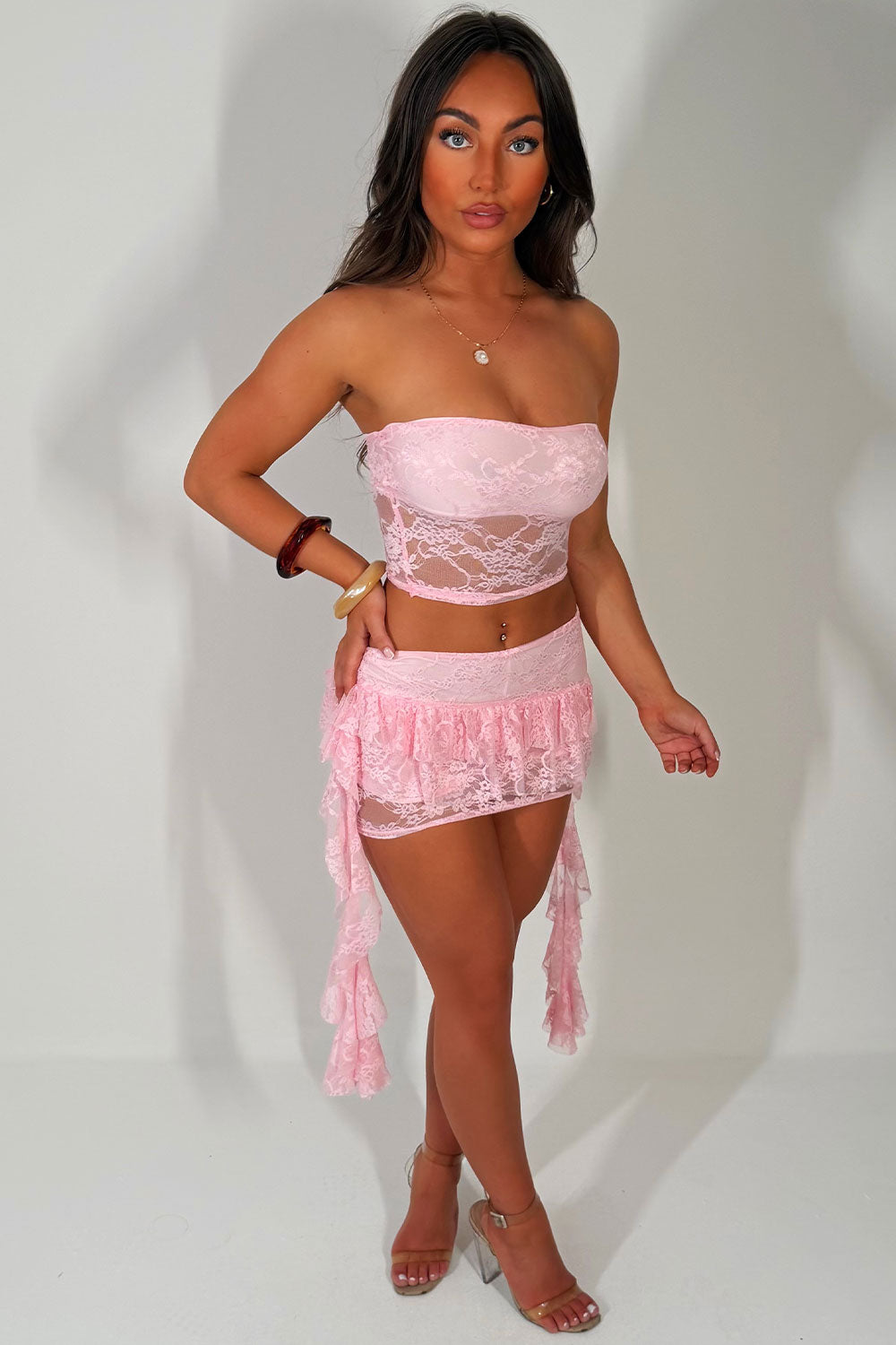 pink lace festival outfit styledup uk