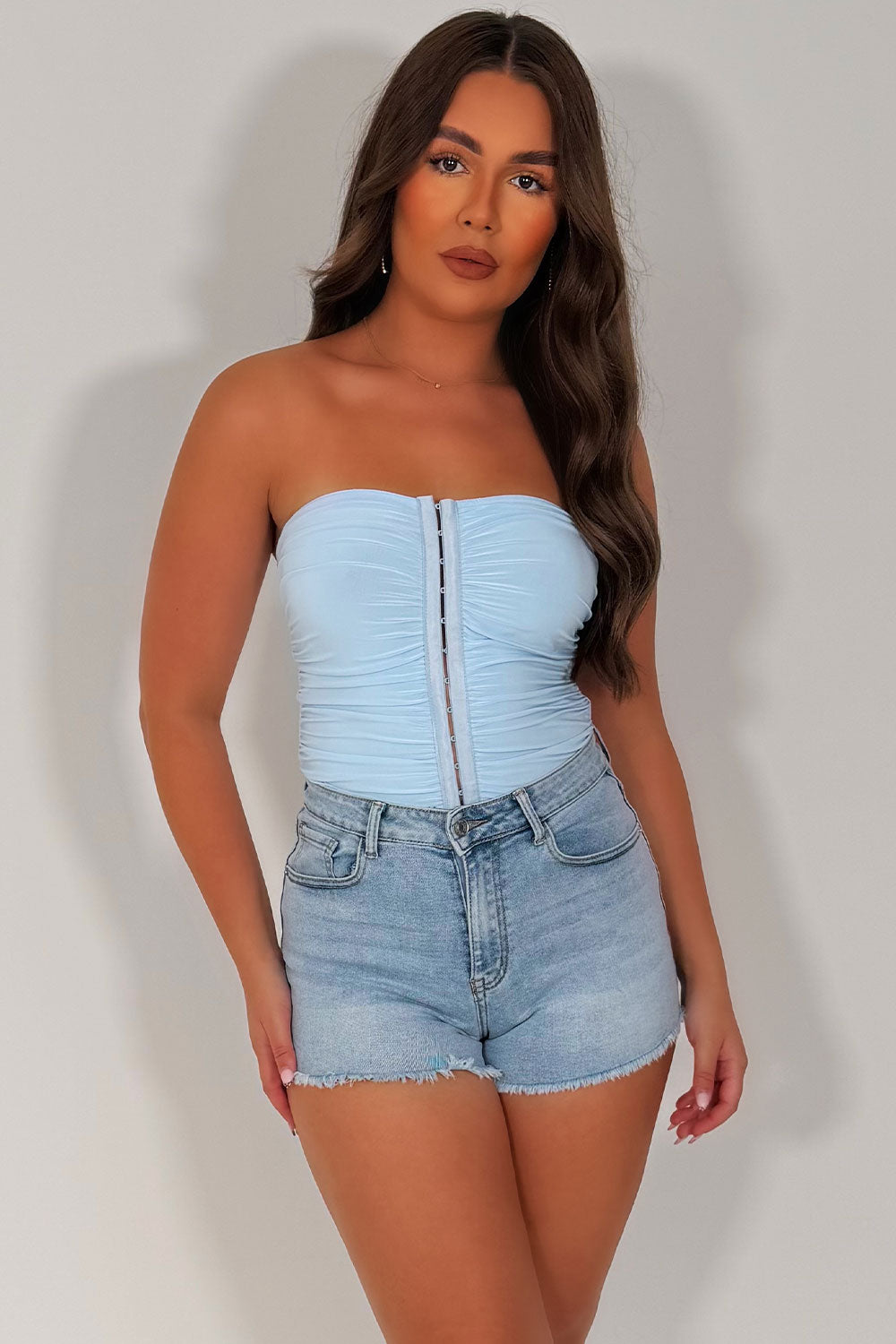 corset top with hook and eye bardot styledup