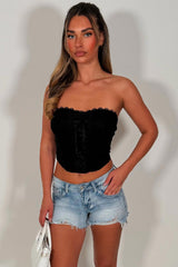 black lace corset top going out festival outfit uk styledup white fox