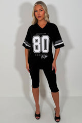 womens baseball jersey t shirt with manhattan 88 print everyday casual outfit styledup uk