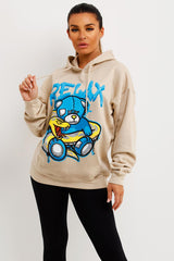 womens oversized hoodie with relax print