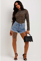 leopard print going out summer occasion bodysuit top
