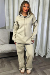 womens loungewear set with contrast stitching