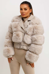 faux fur faux leather aviator jacket womens sale uk