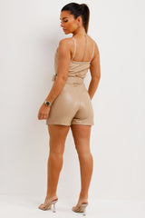 cargo playsuit with belt faux leather