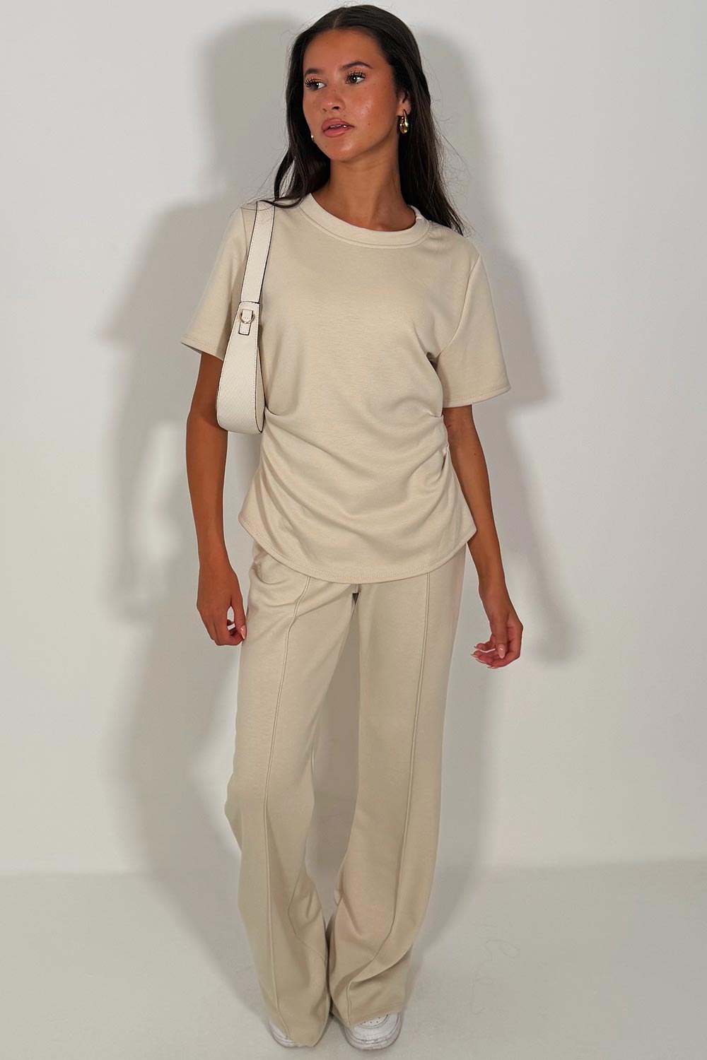 molly mae fitted top and wide leg trousers two piece co ord summer holiday travel outfit styledup uk
