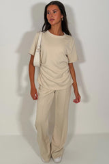 molly mae fitted top and wide leg trousers two piece co ord summer holiday travel outfit styledup uk
