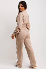 womens straight leg tracksuit cropped
