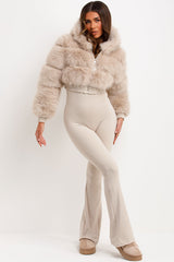 fur jacket cropped styled up