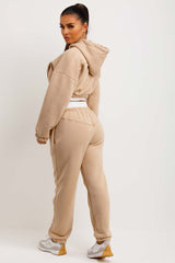 womens crop tracksuit with hood