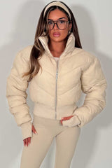 crop puffer jacket for gym alo yoga sale uk
