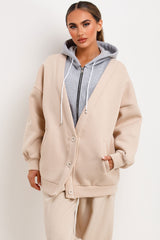 womens two in one zip up hoodie cardigan styledup