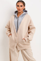 womens hooded cardigan zip up loungewear 