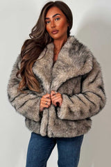 womens faux fur jacket zara uk