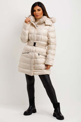 womens puffer coat with fur hood