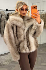 faux fur coat for womens with collar styledup