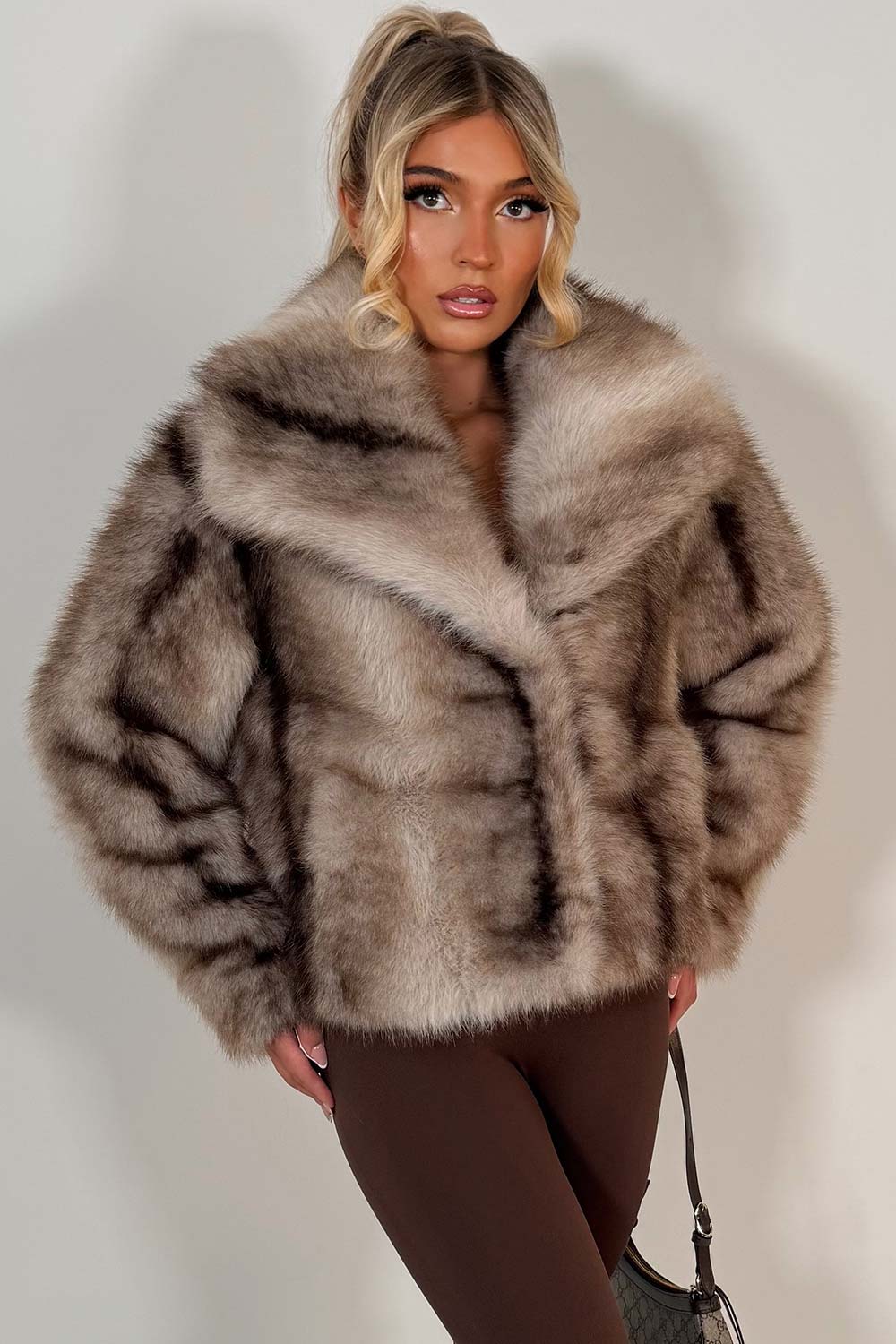 faux fur coat with collar styledup uk