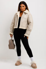 crop aviator jacket zara womens uk