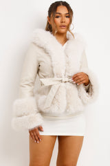 beige short fur coat styledup womens