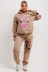 womens tracksuit teddy bear hoodie and joggers set