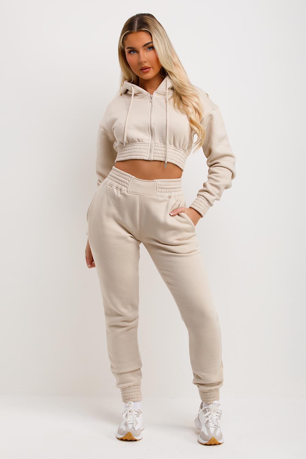 womens crop tracksuit with zip from tiktok