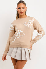 womens jumper diamante butterfly detail christmas market outfit