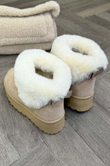 platform uggs with faux fur trim and lining
