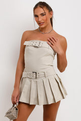 bandeau skort dress with belt buckle going out festival outfit