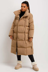 long puffer coat womens duvet style outerwear uk sale