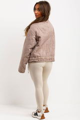 womens zara quilted jacket with long sleeves styledup