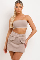 festival skort bandeau top and crop hoodie three piece set styledup