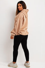 womens oversized hoodie with ruched gathered sleeves