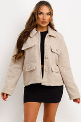 boucle coat with gold buttons styledup