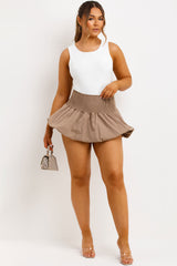 mini puffball skirt with shirred waist