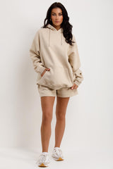 oversized hoodie and shorts tracksuit co ord set