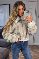 womens winter fur jacket with zip up front styledup uk