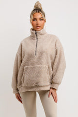 teddy bear sweatshirt half zip