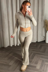 zara womens crop corset hoodie and joggers two piece co ord set styledup