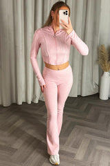 zara womens crop corset hoodie and joggers two piece co ord set styledup