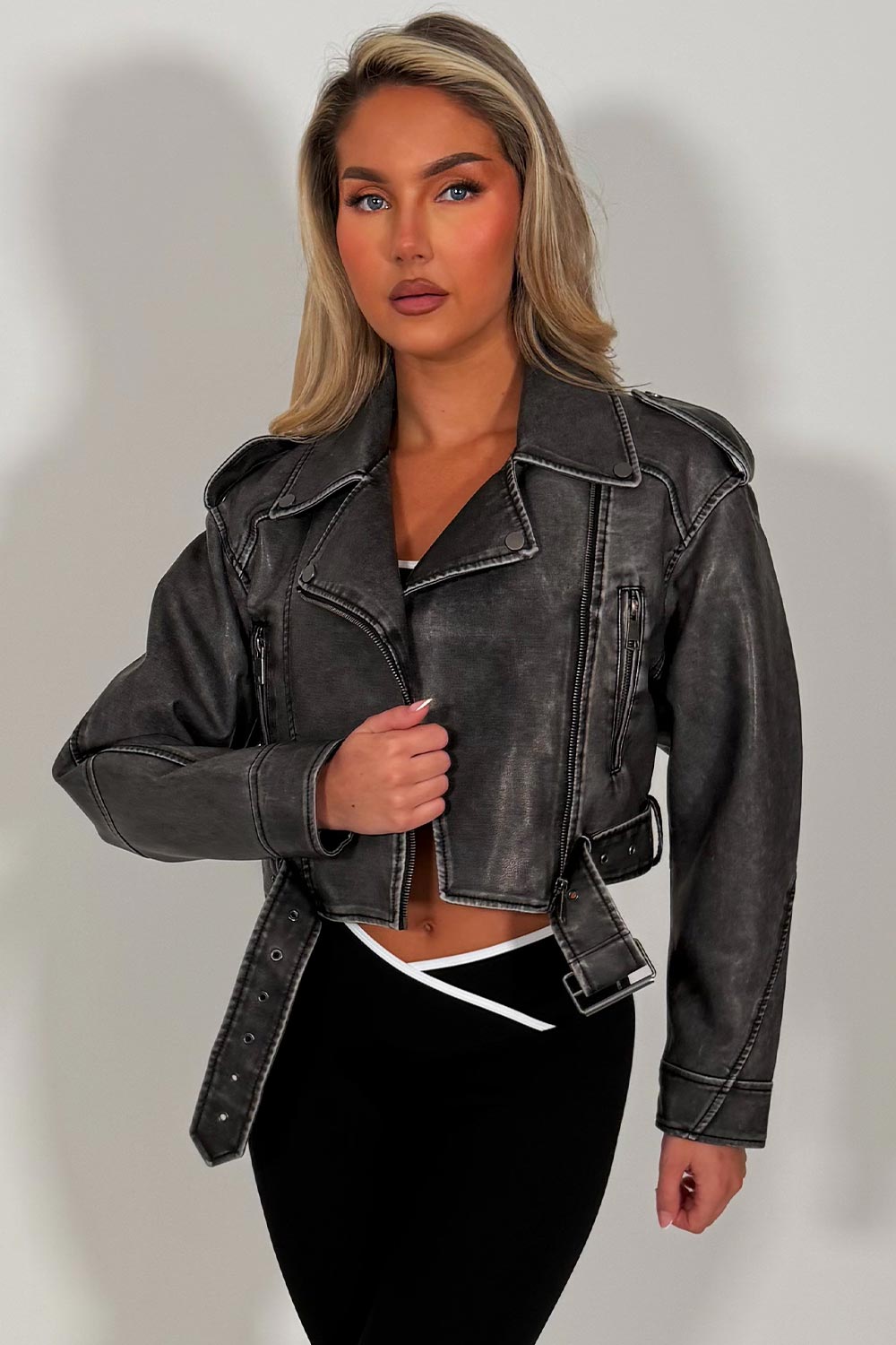 womens zara faux leather jacket styledup uk