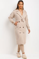 womens trench coat with tie waist