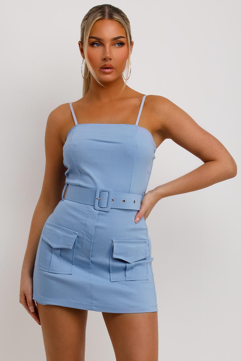 cargo playsuit with pockets and waist belt occasion going out outfit