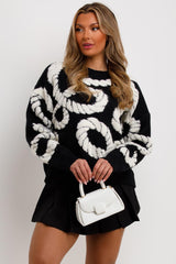 knitted jumper with rope detail