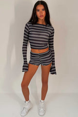 striped co ord shorts set styledup uk