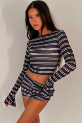 striped co ord summer holiday short set styledup