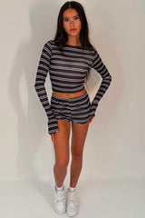 stripe shorts and crop t shirt co ord set styledup